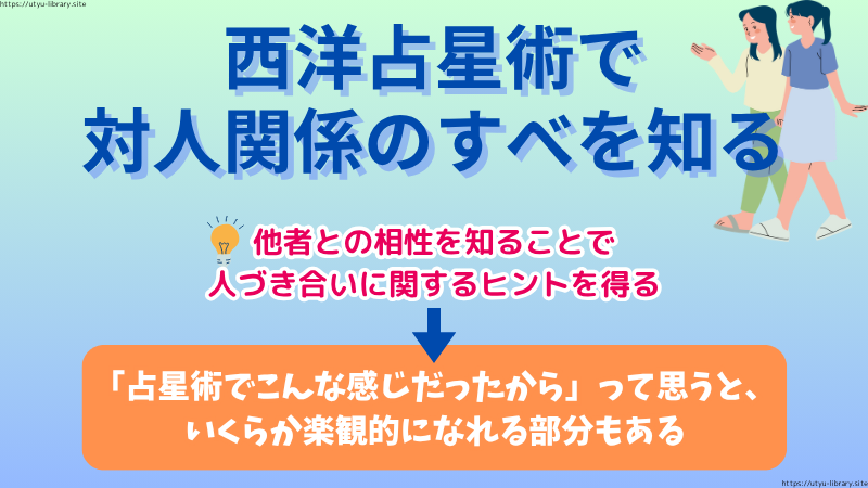 西洋占星術では、対人関係のすべを知ることもできます。
「占星術でこんな感じだったから」って思うと、不思議といくらか楽観的になれる部分もあるんです。
自分の心の均衡を保つために、依存しない程度に活用するのはアリかなとも思います。